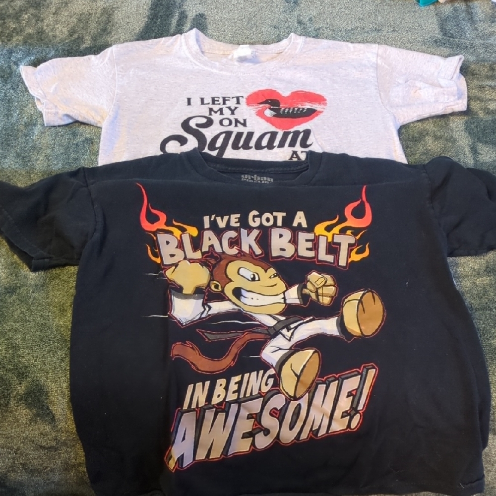 Black and Gray Kids Graphic T-Shirts